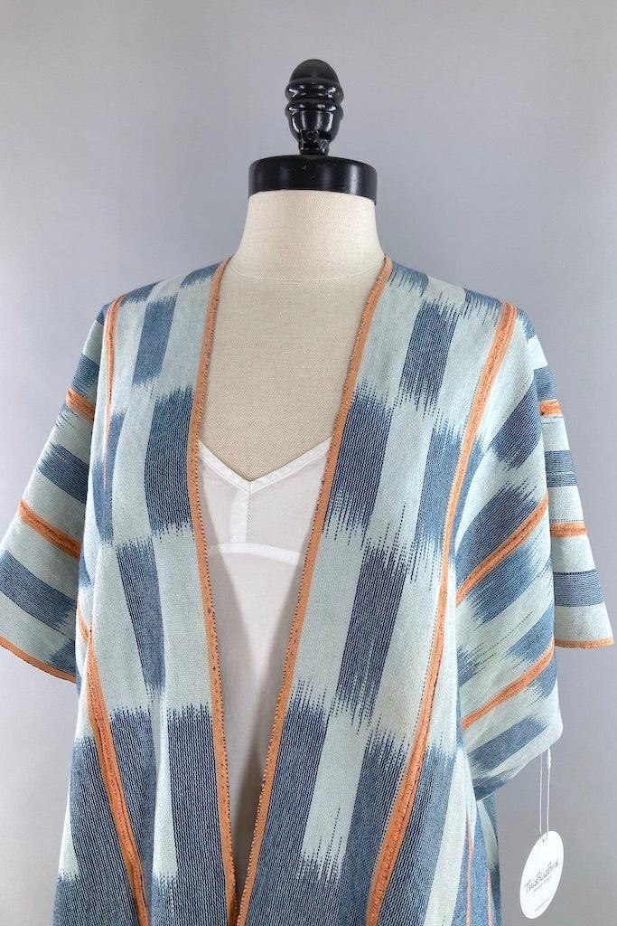 Ivory Coast Chambray Blue & White Indigo Cardigan-ThisBlueBird