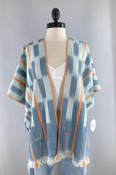 Ivory Coast Chambray Blue & White Indigo Cardigan-ThisBlueBird