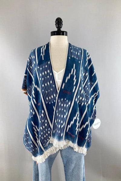 Ivory Coast Denim Blue Indigo Cotton Cardigan-ThisBlueBird