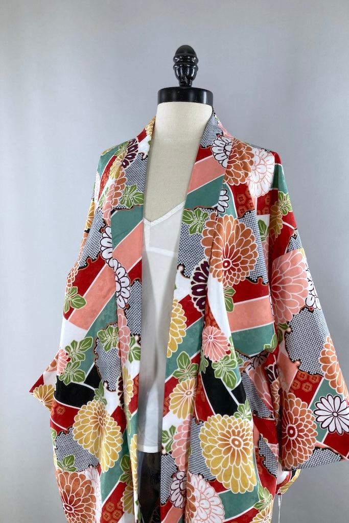 Kimono Red Floral Cardigan-ThisBlueBird