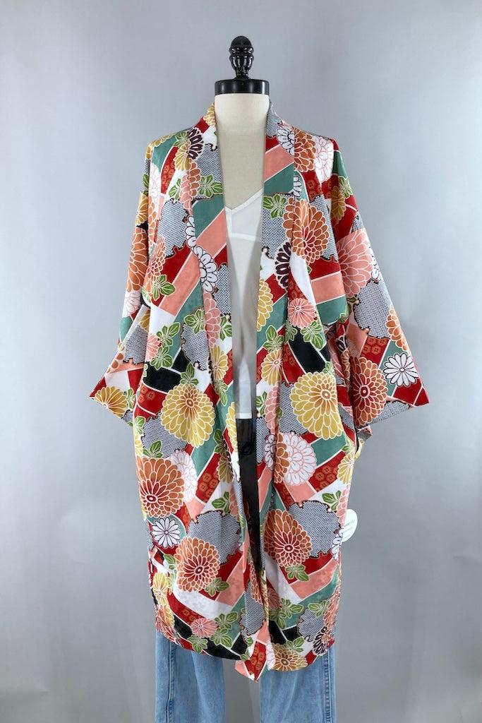 Kimono Red Floral Cardigan-ThisBlueBird