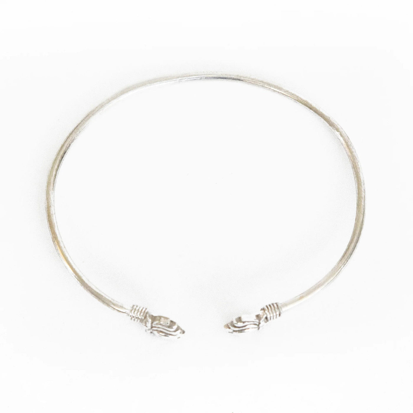 Lotus Flower Silver Bangle Bracelet-ThisBlueBird