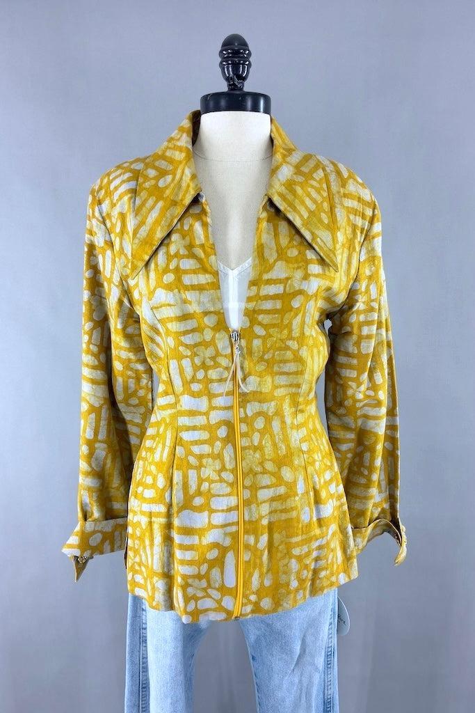 Mustard Yellow Batik Jacket-ThisBlueBird