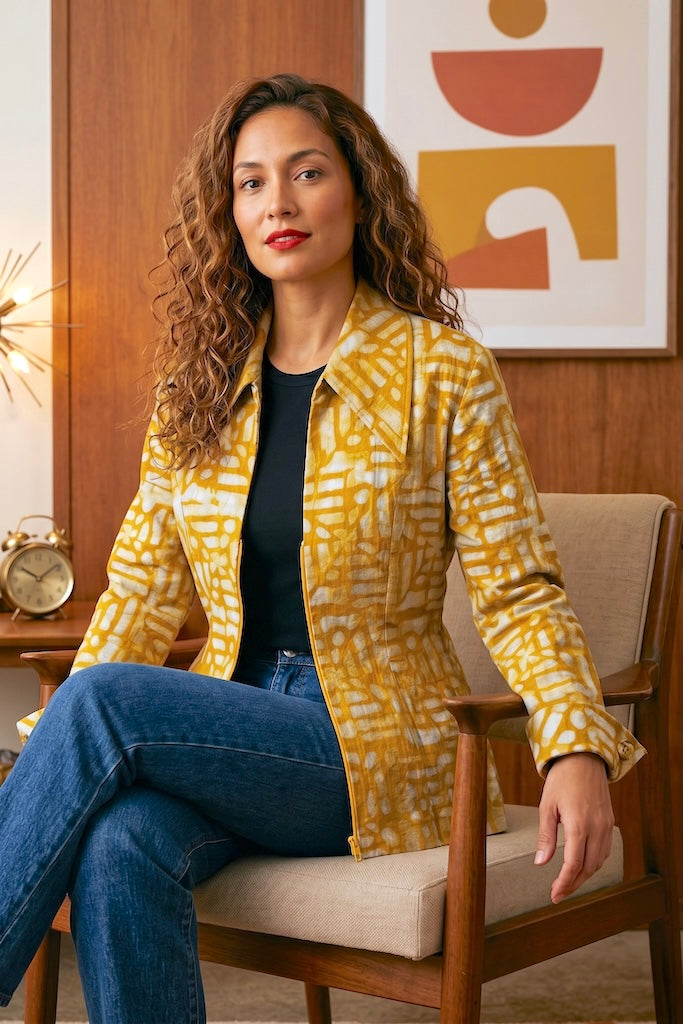Mustard Yellow Batik Jacket-ThisBlueBird