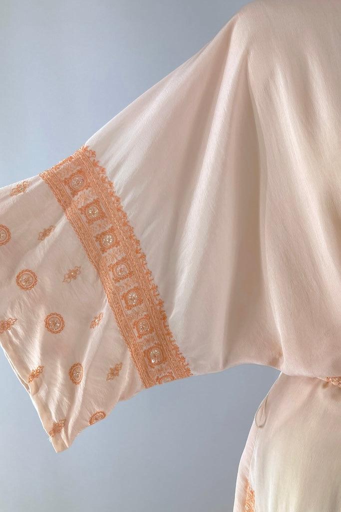 Peach Silk Sari Robe-ThisBlueBird