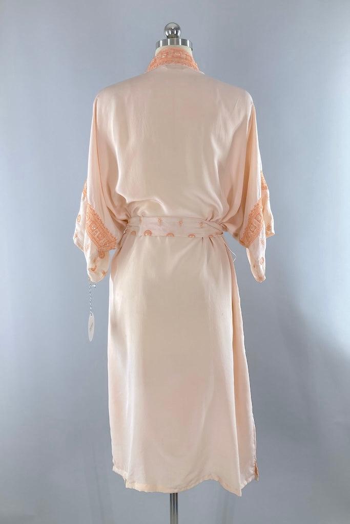 Peach Silk Sari Robe-ThisBlueBird