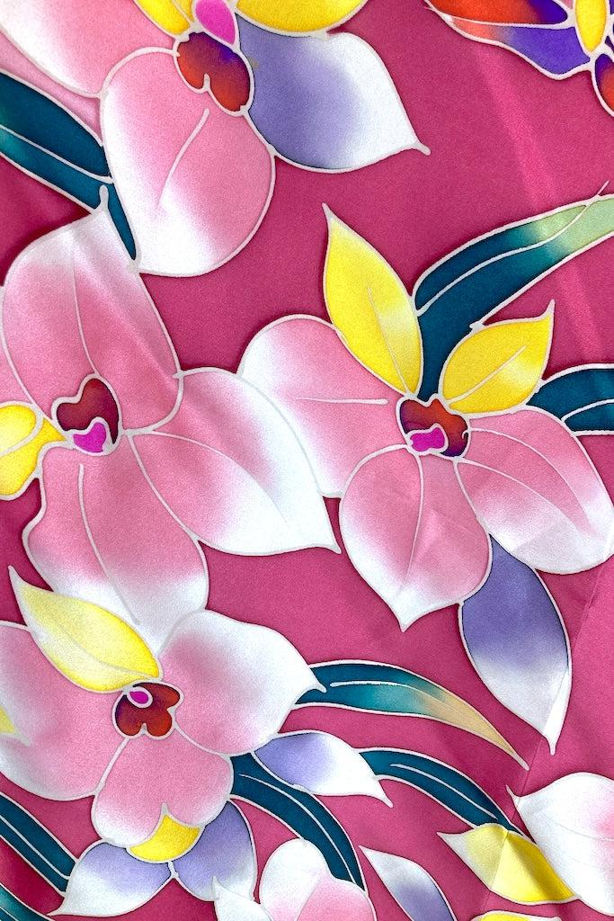 Pink Floral Butterflies Silk Scarf-ThisBlueBird