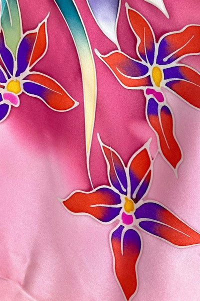 Pink Floral Butterflies Silk Scarf-ThisBlueBird