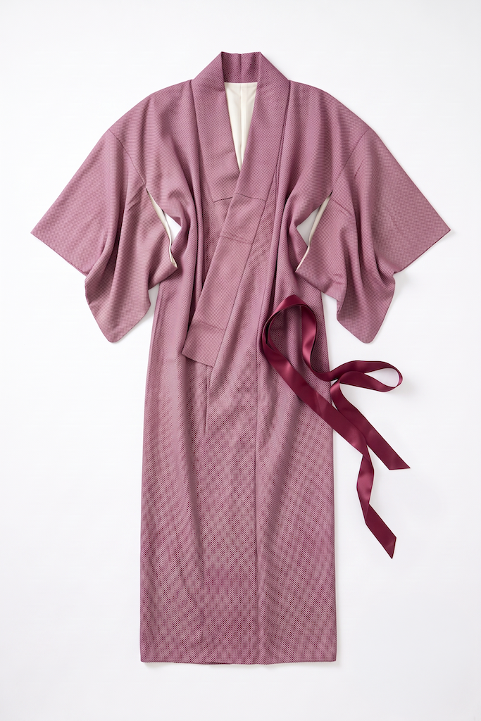 Purple &amp; White Ikat Dots Kimono Robe-ThisBlueBird
