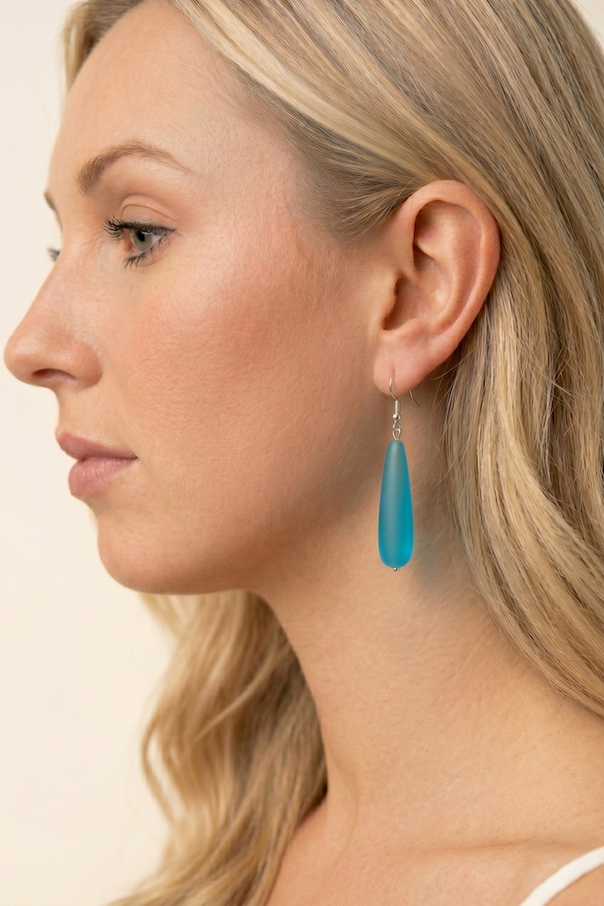 Sea Glass Drop Earrings-ThisBlueBird
