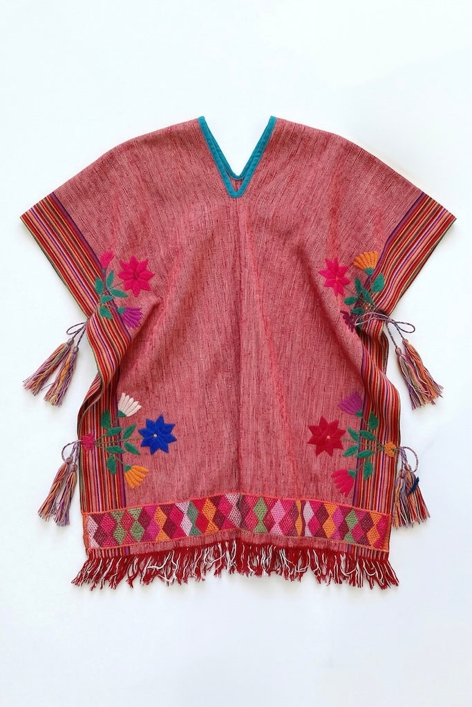 Vintage Red Floral Embroidered Serape-ThisBlueBird