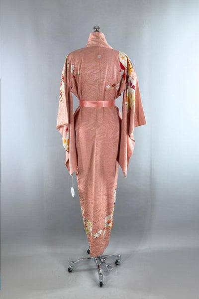 Vintage 1920s Pink Silk Kimono-ThisBlueBird