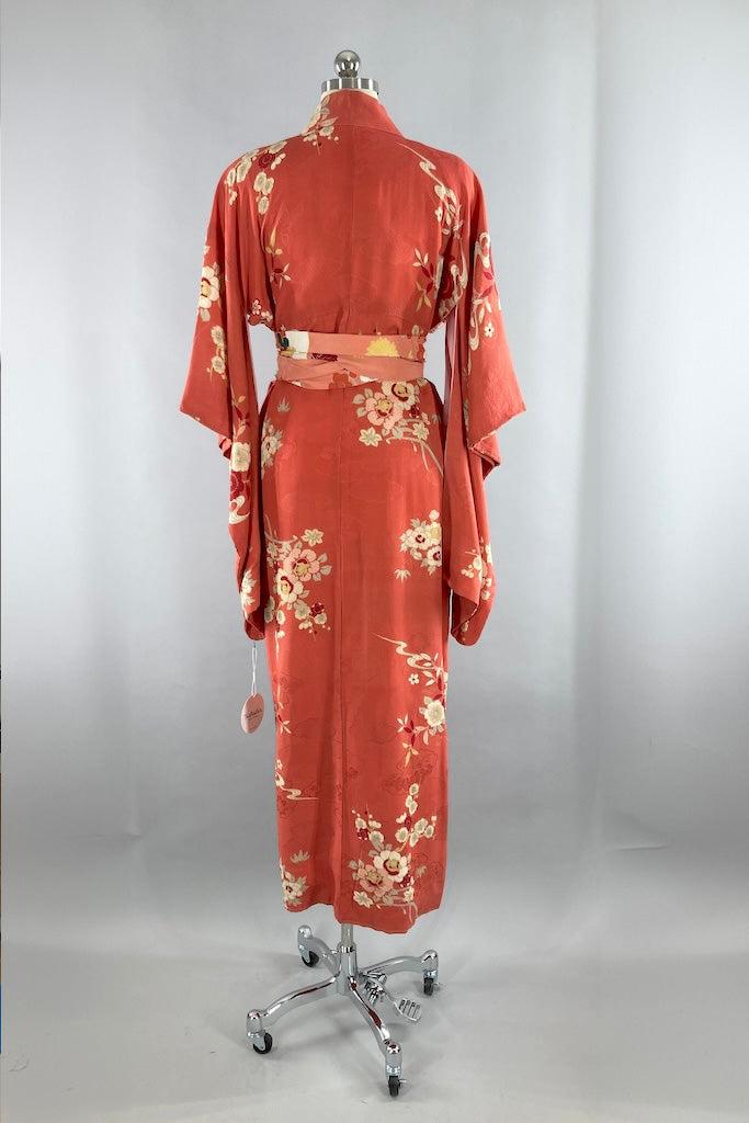 Vintage 1920s Terra Cotta Silk Kimono-ThisBlueBird