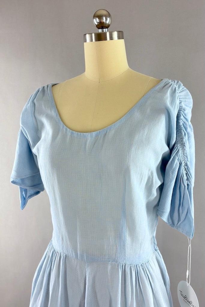 Vintage 1930s Blue Day Dress-ThisBlueBird