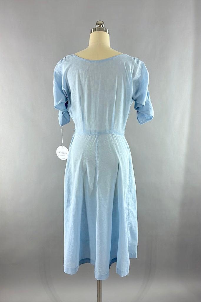 Vintage 1930s Blue Day Dress Vintage 1930s Blue Day Dress