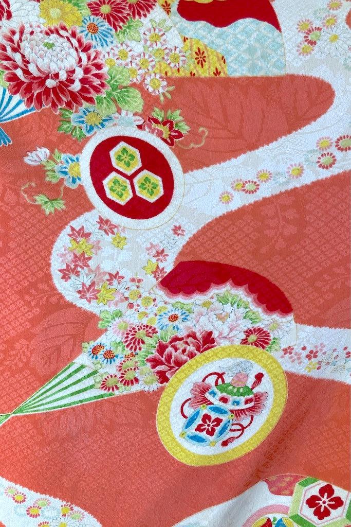 Vintage 1930s Coral Pink Silk Kimono-ThisBlueBird