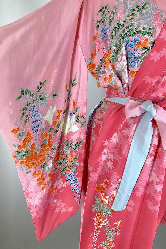 Vintage 1930s Pink Floral Reversible Kimono-ThisBlueBird
