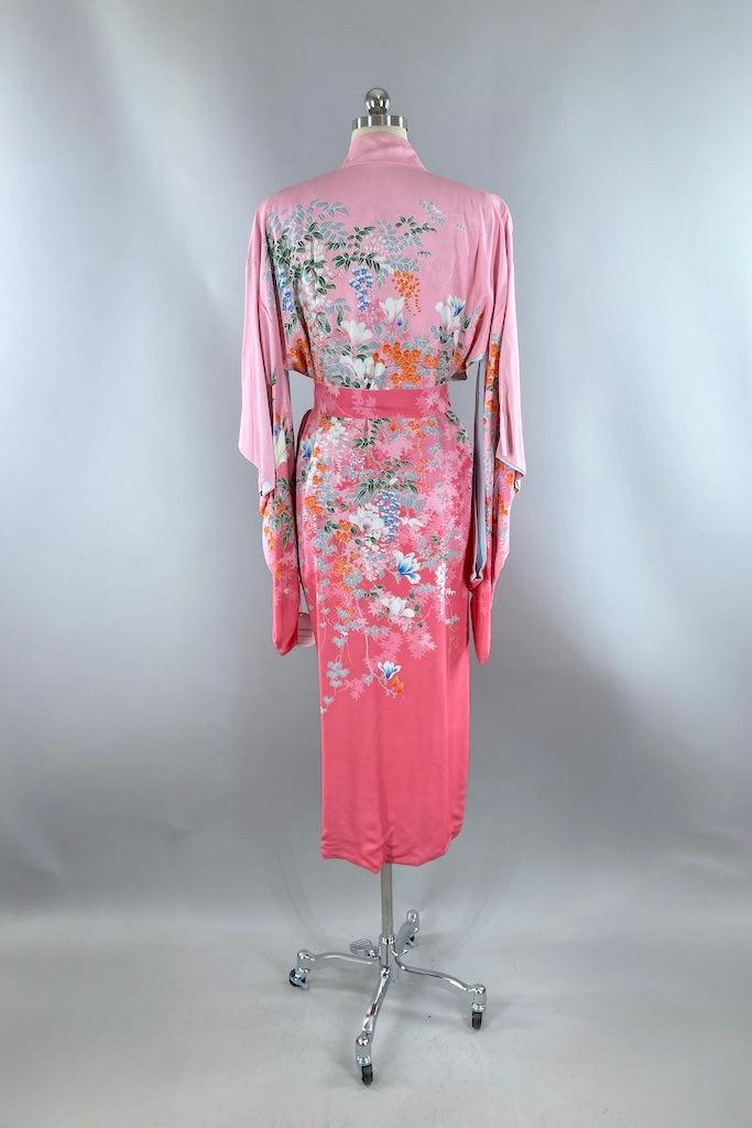Vintage 1930s Pink Floral Reversible Kimono-ThisBlueBird