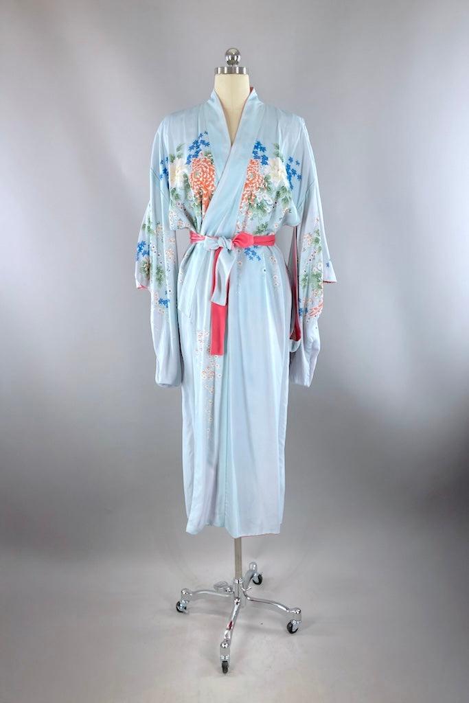 Vintage 1930s Pink Floral Reversible Kimono-ThisBlueBird