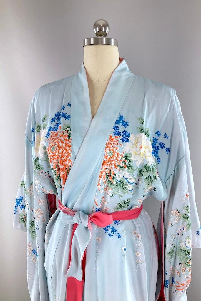 Vintage 1930s Pink Floral Reversible Kimono-ThisBlueBird