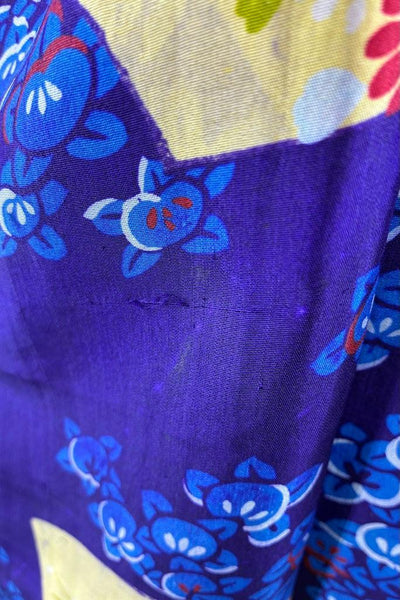 Vintage 1930s Purple Fans Silk Kimono Cardigan-ThisBlueBird