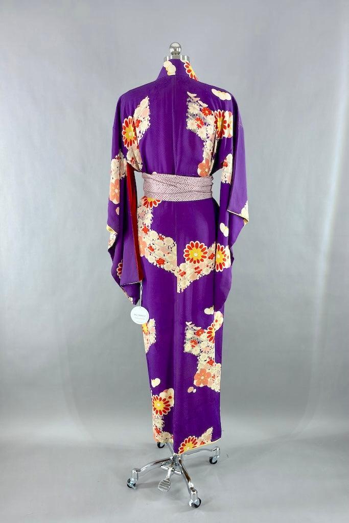 Vintage 1930s Purple Floral Silk Kimono – ThisBlueBird