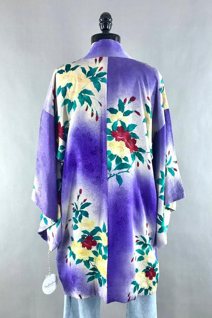 Vintage 1930s Purple Silk Kimono Cardigan-ThisBlueBird