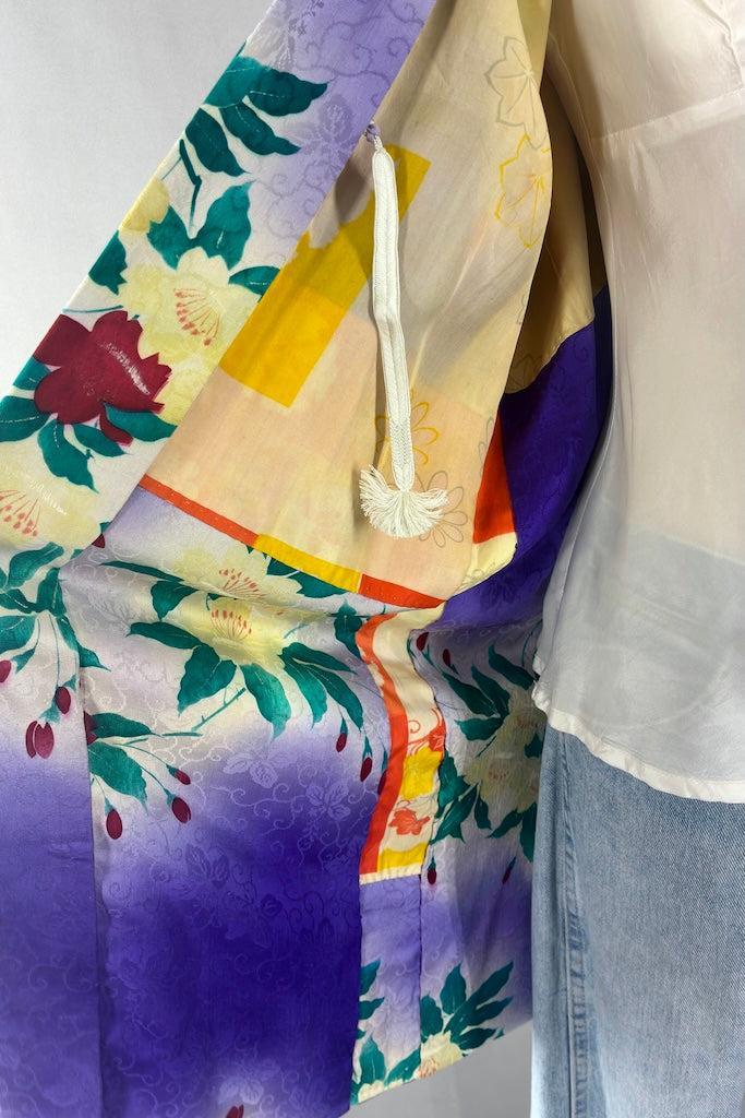 Vintage 1930s Purple Silk Kimono Cardigan-ThisBlueBird