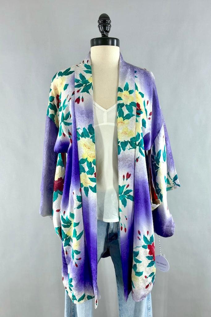 Vintage 1930s Purple Silk Kimono Cardigan-ThisBlueBird