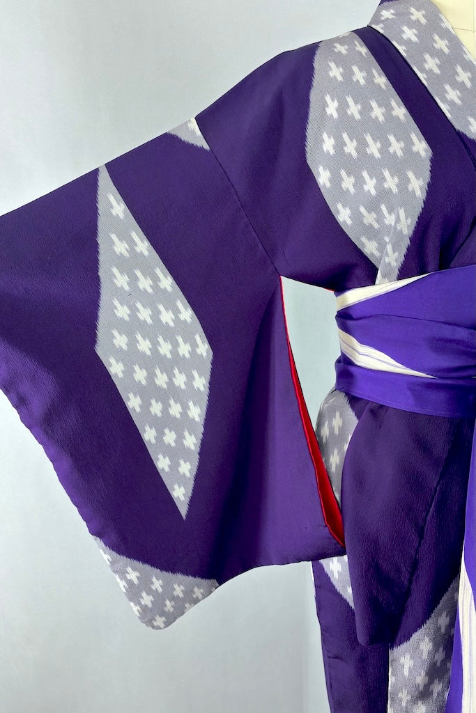 Vintage 1930s Purple Silk Kimono Robe-ThisBlueBird