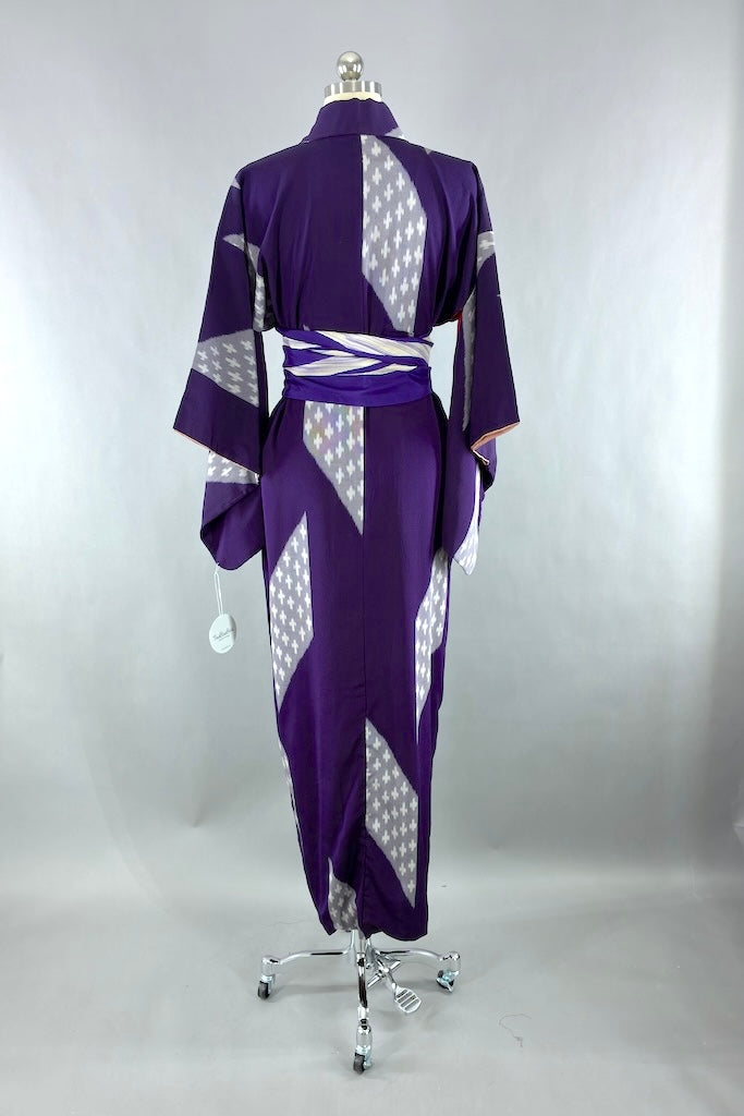 Vintage 1930s Purple Silk Kimono Robe-ThisBlueBird