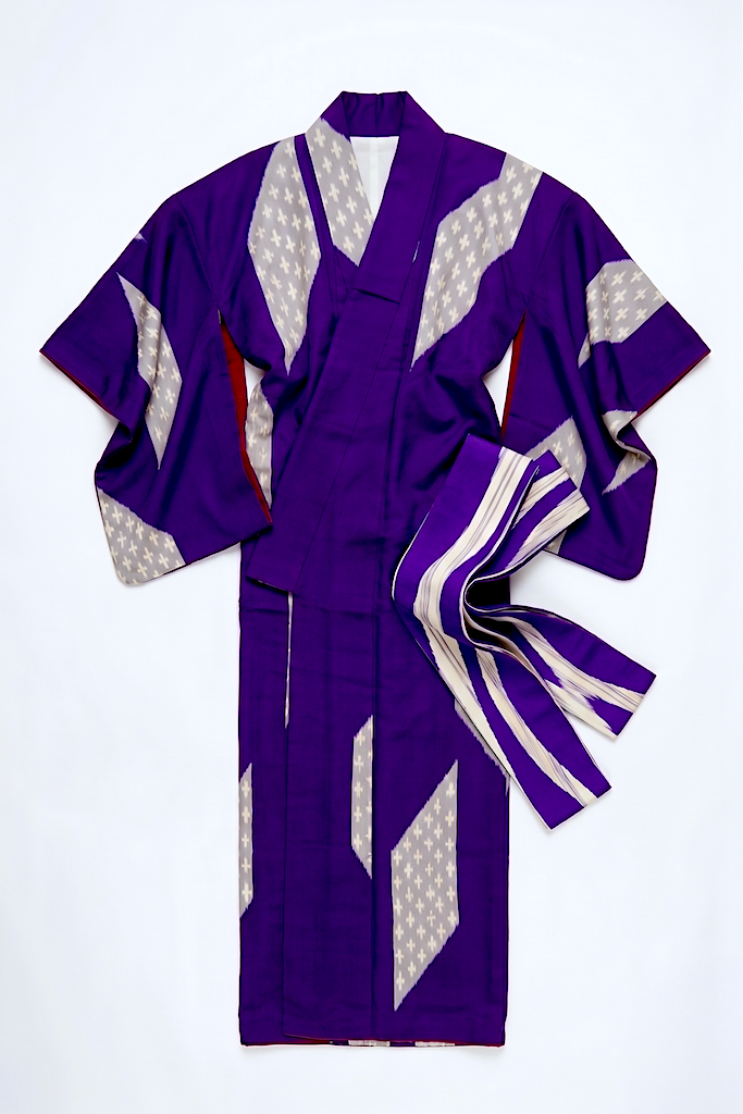 Vintage 1930s Purple Silk Kimono Robe-ThisBlueBird