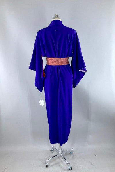 Vintage 1930s Royal Blue Silk Kimono-ThisBlueBird