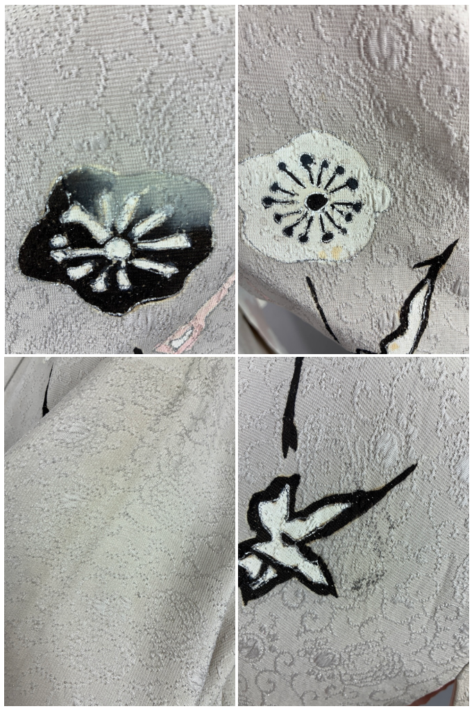 Vintage 1940s Grey Silk Kimono-ThisBlueBird