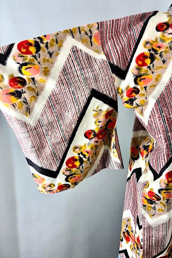 Vintage 1940s Ikat Silk Kimono Cardigan-ThisBlueBird