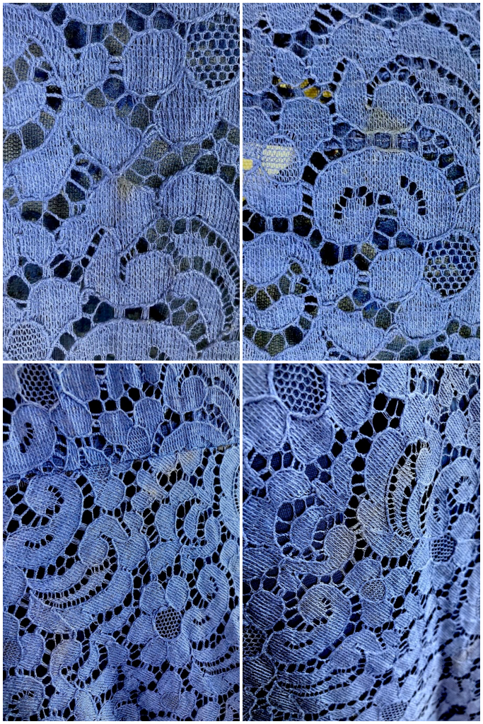 Vintage 1940s Navy Blue Lace Dress &amp; Slip-ThisBlueBird