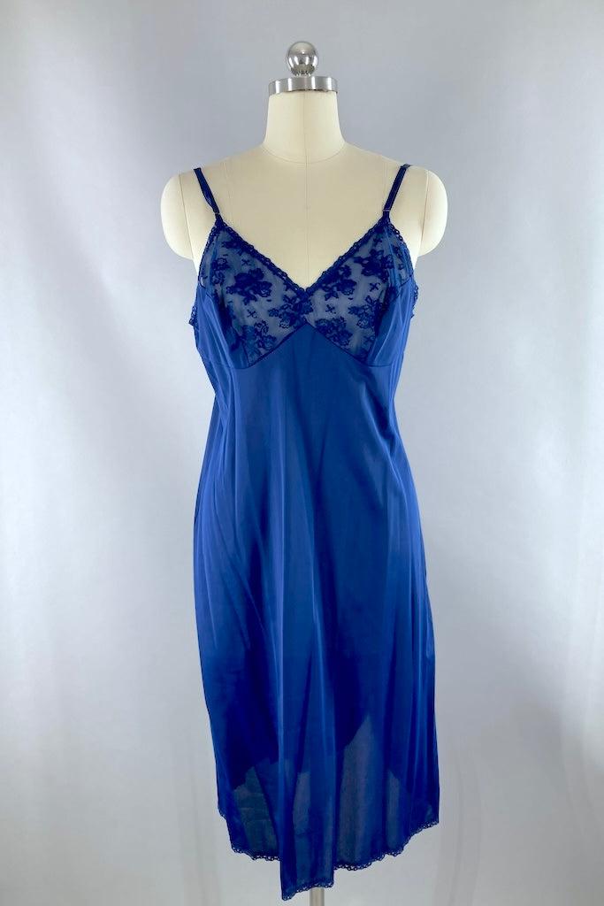 Vintage 1940s Navy Blue Lace Dress & Slip – ThisBlueBird