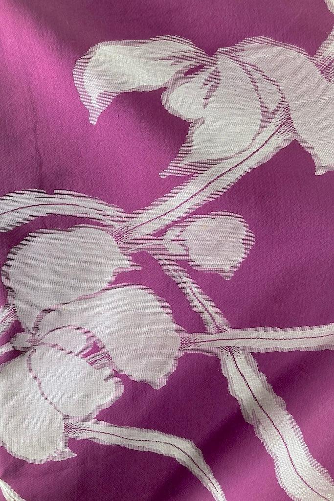 Vintage 1940s Purple Silver Floral Kimono-ThisBlueBird