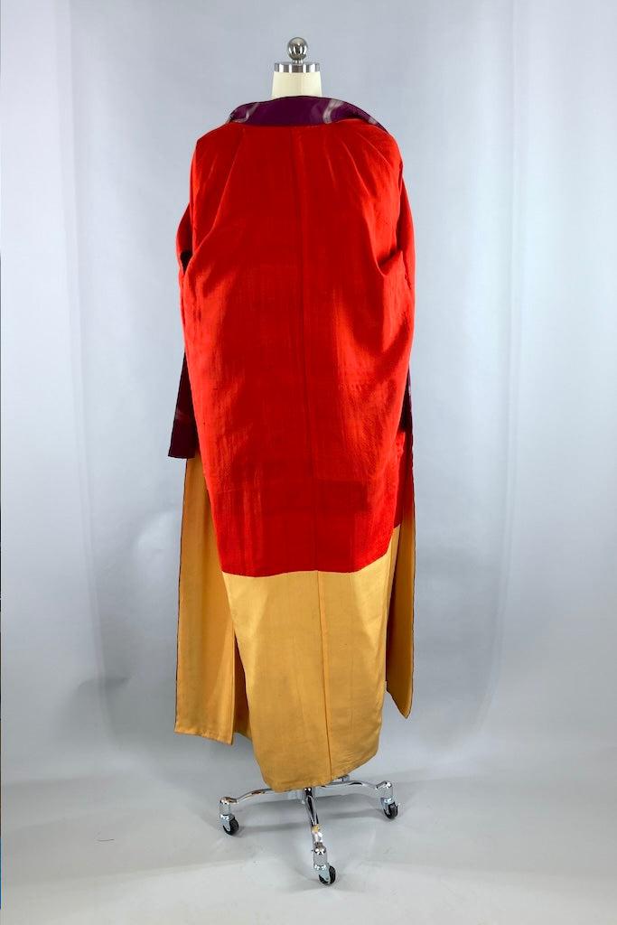 Vintage 1940s Purple Silver Floral Kimono-ThisBlueBird