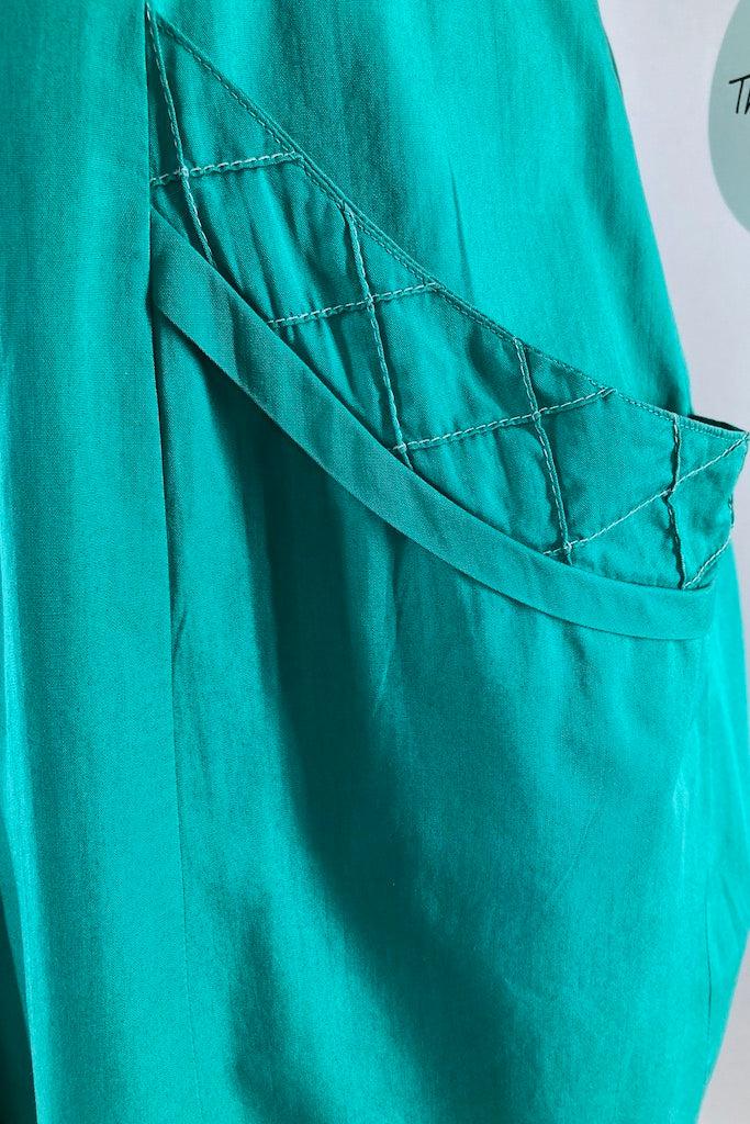 Vintage 1950s Emerald Hourglass Dress-ThisBlueBird