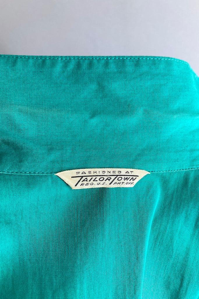 Vintage 1950s Emerald Hourglass Dress-ThisBlueBird
