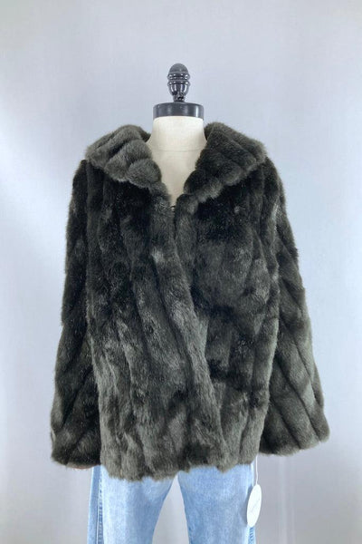 Vintage 1950s Faux Fur Cape-ThisBlueBird