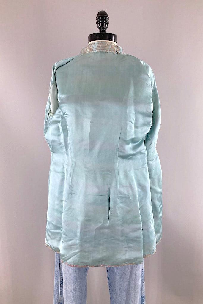 Vintage 1950s Ice Blue Mandarin Jacket – ThisBlueBird