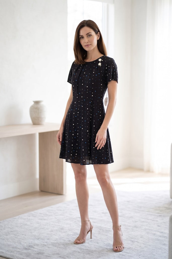 Vintage 1950s Polka Dot Dress-ThisBlueBird