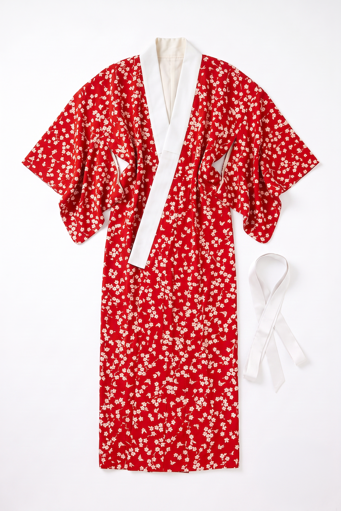 Vintage 1950s Silk Juban Kimono Robe-ThisBlueBird