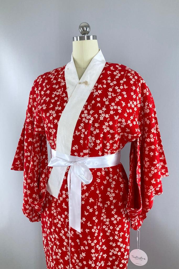 Vintage 1950s Silk Juban Kimono-ThisBlueBird