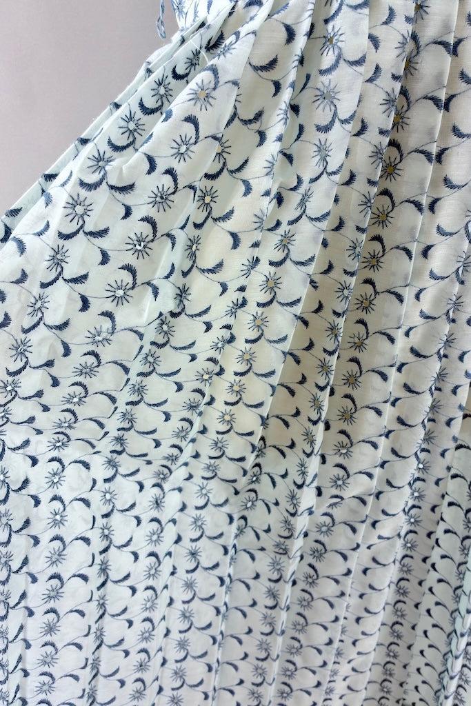 Vintage 1960s Blue Eyelet Day Dress-ThisBlueBird