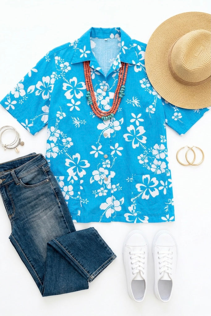 Vintage 1960s Blue Hawaiian Shirt – ThisBlueBird
