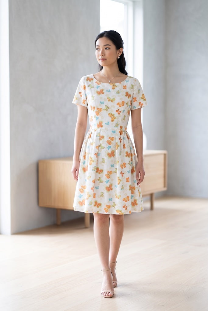 Vintage 1960s Butterflies Cotton Dress-ThisBlueBird