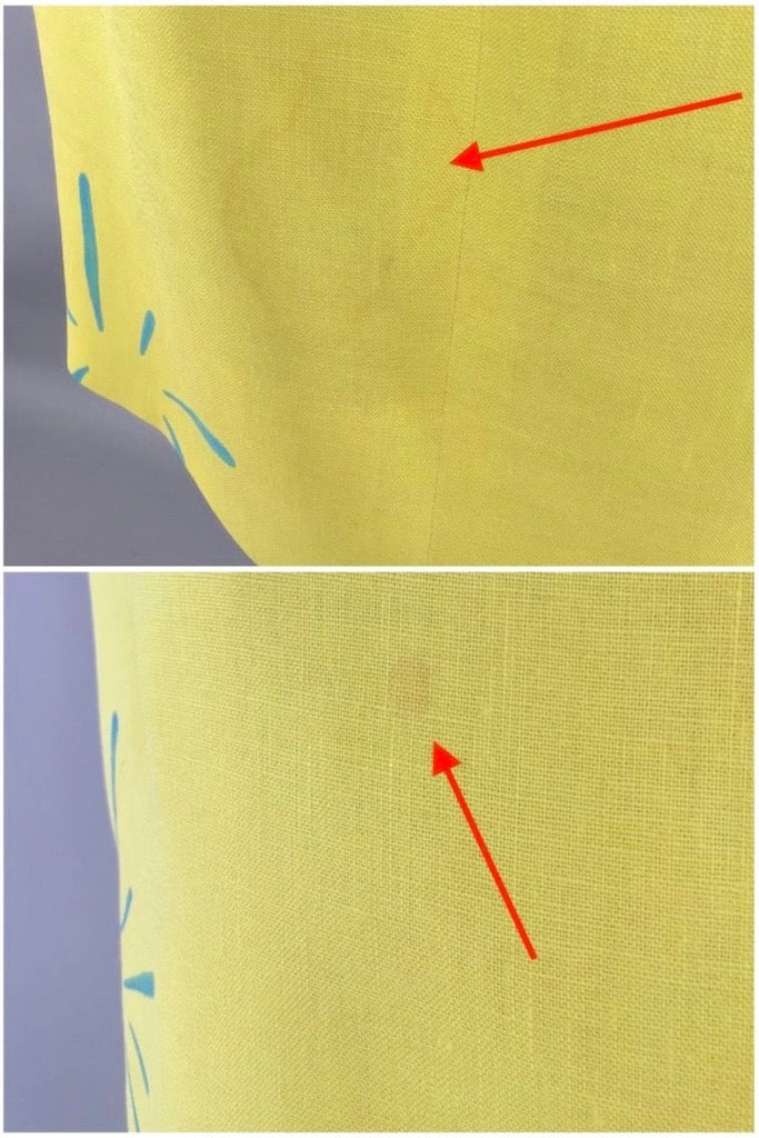 Vintage Yellow Mod Linen Shift Dress-ThisBlueBird